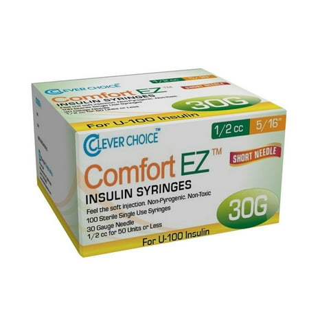 Clever Choice Comfort EZ Syringes 0.5cc 8mm 30g
