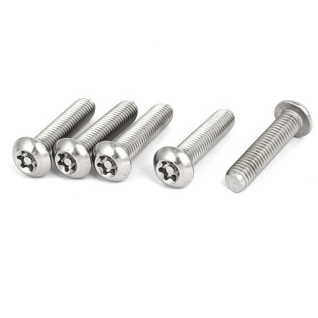 Unique Bargains M8x35mm 304 Stainless Steel Button Head Torx Security Machine Screws 5pcs