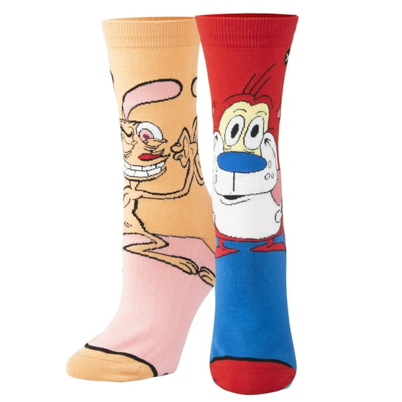 ODD SOX, Ren & Stimpy Nickelodeon Cartoon, Fun Cute Socks for Women, 5-10