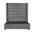 thumbnail image 1 of Box Base Cama Matrimonial + Cabecera Polar Gris Oscuro, 1 of 8