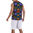 thumbnail image 5 of Rocae Colorful Floral for Men's Basketball Jersey Lightweight and Breathable Athletic Tank Top,Quick-Drying Sports Jersey 3X-Large, 5 of 9