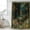 Green, variant on Forest Shower Curtain, Waterproof Shower Curtains for Bathroom, Spring Oil Painting Country Cabin Trees Flower Washable Fabric Bathtub Curtain Set Bath Decor with 12 Hooks Long 72"x84"
