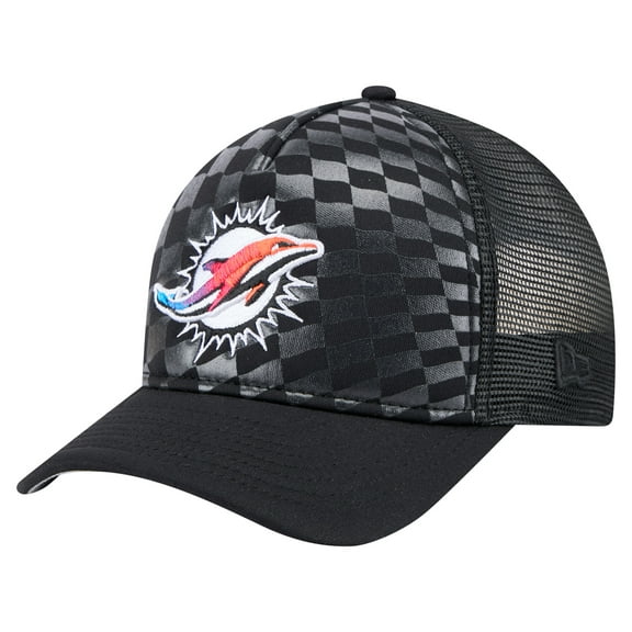Men's New Era  Black Miami Dolphins Gradient 9FORTY Adjustable Hat
