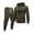 Army Green, variant on Wutalume Men's Universal Solid Color Flag Print Hooded Sweatshirt and Sweatpants Set, Versatile Fit for Sports and Lounge, Comfortable Fabric with Modern Style,Army Green L
