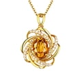 thumbnail image 1 of Colgante Collar de Moda Completa de Plata Citrino Colgante Flor de Oro Mujeres Collares Colgantes, 1 of 7