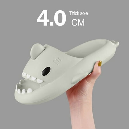

QWZNDZGR Cute Thick Soled Funny Slippers Couple Outdoor Indoor Cool Flip Flops Man Women Shark Slippers 2022 Summer Home Anti-Skid Slides