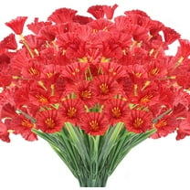 24 Bundles Artificial Flowers Outdoor UV Resistant Fake Flowers No Fade Faux Plastic Plants Garden Porch Window Box Decorating(Yellow)