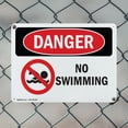 thumbnail image 5 of (2 Pack) No Swimming OSHA Danger Sign 18 Inch X 12 Inch Plastic Sign, Weather Resistant, UV Protected for Workplace, Business, and Construction Site, Made in the USA, 5 of 8