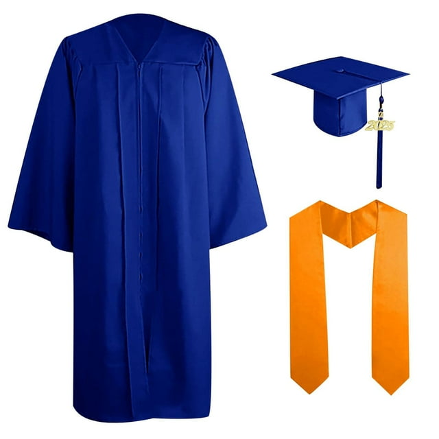 GraduationMall Robe de Collation des Grades et Bonnet pour Adultes, Breloque Année 2025, Unisexe