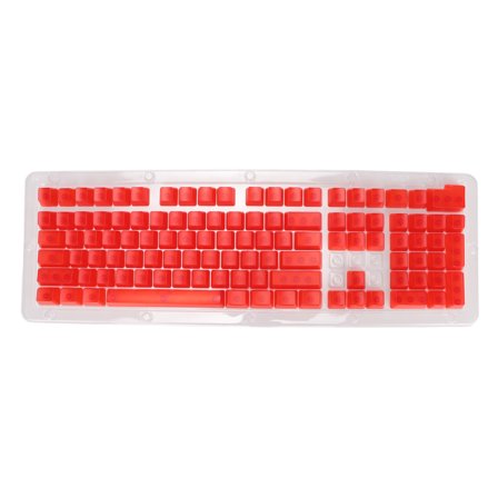 Transparent Matte OEM Height Keycaps for 61/87/104 Keyboards - DIY Mechanical Set, Red, 108 Keys