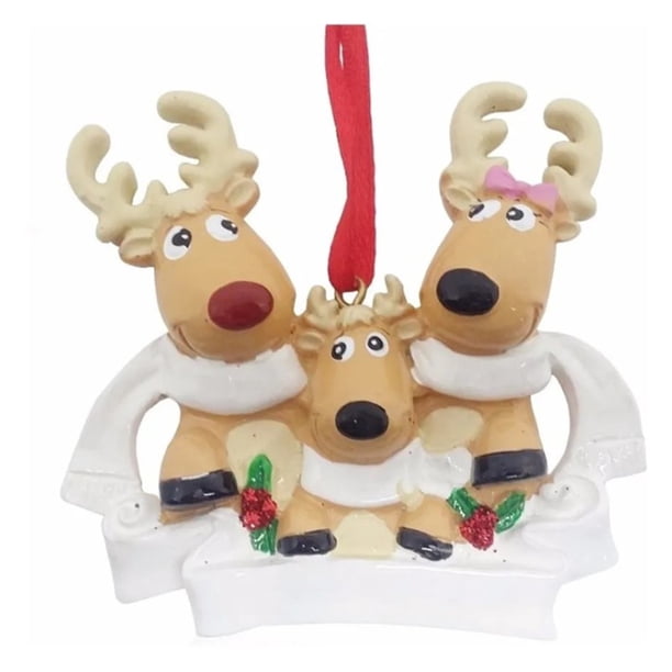 Árbol De Navidad Personalizado Ciervo Reno Versión Familiar Colgante 2021 Adorno De Regalo De Invierno Cateissary HA044215-05