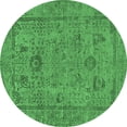 thumbnail image 1 of Ahgly Company Indoor Round Oriental Emerald Green Industrial Area Rugs, 4' Round, 1 of 4