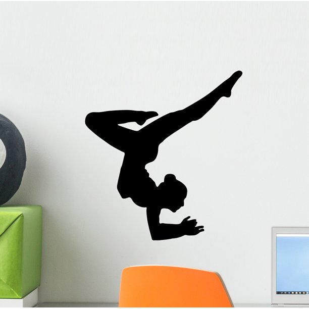 Black Ballet Dancer Silhouette Wall Decal by Wallmonkeys Peel and Stick