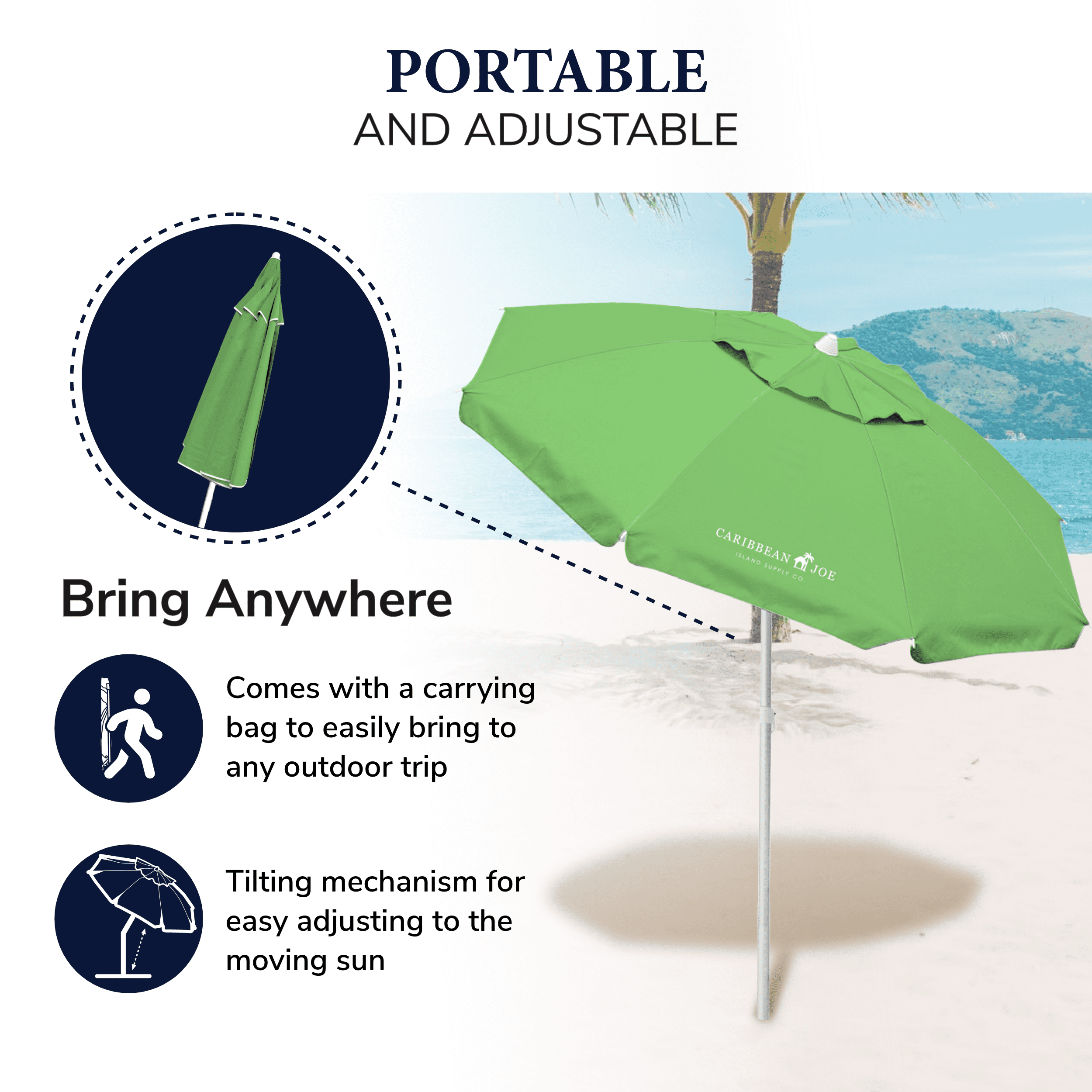 caribbean joe khaki umbrella patio Wholesale Green Vented Canopy UV Beach For clips and small parts HOMLUX 10' Patio Umbrella in