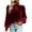 Wine, variant on Giftesty Womens Shirts Loose Ladies Fashion Solid Color Long Sleeve Round Neck Frenulum Shirt Woman Velvet Casual Tops