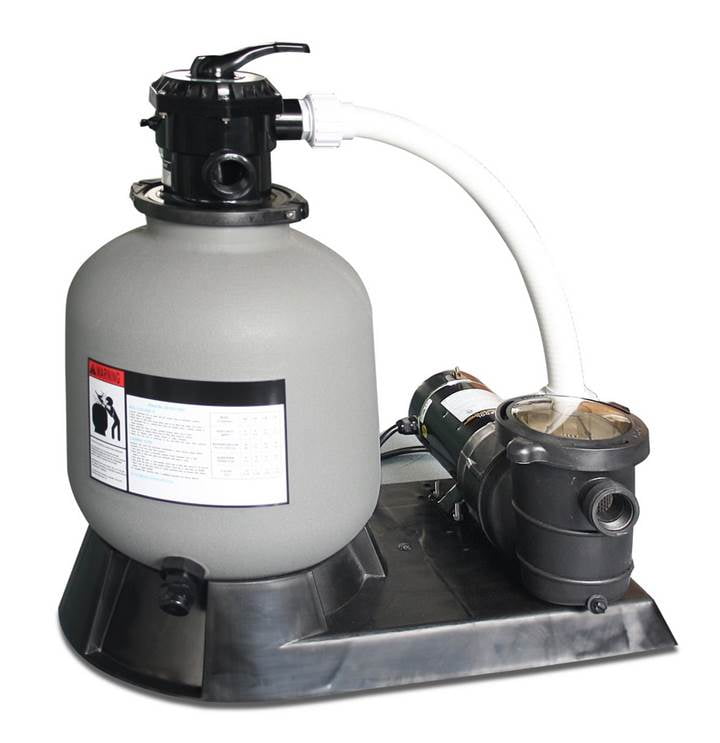 SWIMLINE HYDROTOOLS 16 Inch Pool Sand Filter Pump For Above Ground & Inground Pool | Complete System 3/4 HP (0.55 THP) Horsepower 3720 GPH Pumps | For Pools Up To 15600 Gallons | 7 Way Valve | 71610