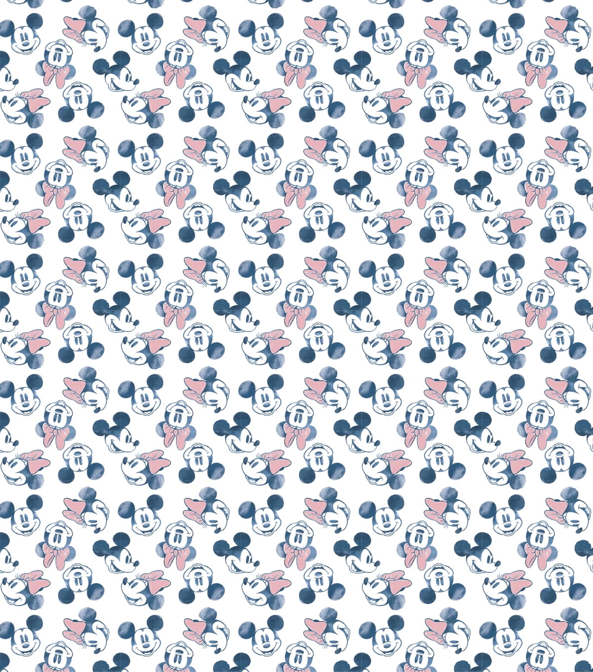 (3 pack) Springs Creative 18" x 21" Cotton Mickey and Minnie Head Packed Starry Night Precut Sewing & Craft Fabric, White, Black and Red