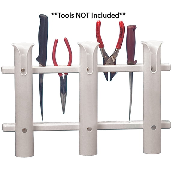 TACO Marine P03-063W 3-Rod Deluxe Poly Rod Rack - White