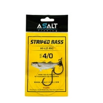 Asalt Fishing 4/0 Hi-Lo Striped Bass Fishing Rig with Circle Baitholder Hooks