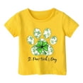 thumbnail image 4 of LUOGENLI T-Shirt pour Filles Enfants Filles Pâques Mignon Saint Pat Col Rond Manches Courtes Tee Été Décontracté T-Shirt Longs pour Filles Tendance Été Jaune 3-4 Ans, 4 of 4