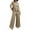 Khaki, variant on Summer New Women's Long Sleeve Pleated Wide Leg Nine Part Pants Casual Suit Set Pant Suits for Women Dressy Wedding Guest 1940s Jumpsuit plus Size Pant Suits for Women Wedding Guest Snow Bib Womens 3x