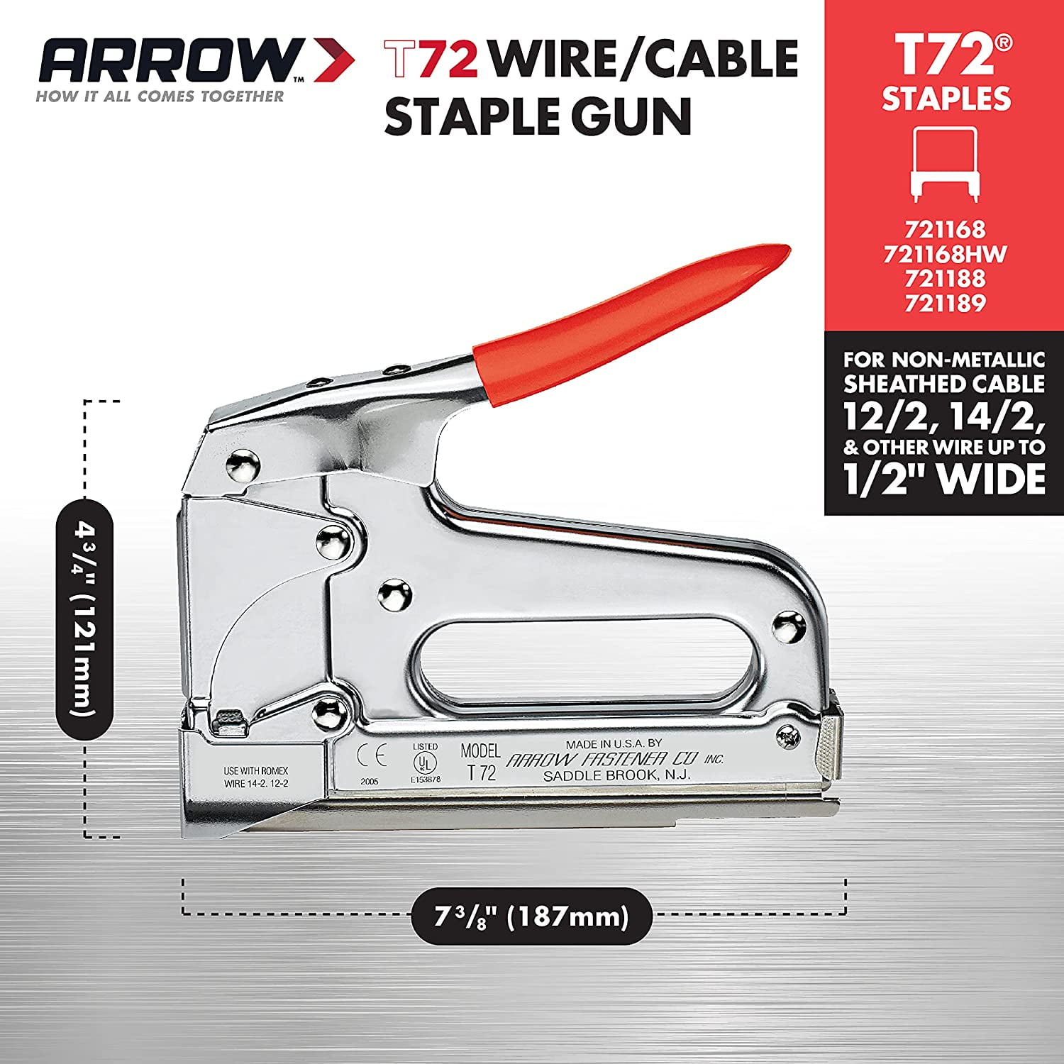 Arrow Fastener Heavy Duty 3/4 in. Wide Crown Wire Stapler Silver