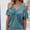 Blue, variant on Womens Cold Shoulder Tops Summer Casual Short Sleeve Ruched Scoop Neck Banded Bottom Shirts Blouse M