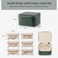 thumbnail image 3 of Cajas de cuero para joyas para viajes con bolsas de terciopelo y cremallera para mujeres, estuche de viaje para joyas, estuche organizador de cuero portátil para joyas, estuche organizador de viaje pa, 3 of 7