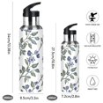 thumbnail image 2 of Bluebell Flowers Leaves Sports Bottle with Straw Stainless Steel Water Jug Portable Thermal Cup Leak-proof 1000ML, 2 of 9