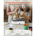 thumbnail image 4 of 6 inch Mini Pottery Wheel for Beginners, Kids & Adults - Electric Clay Sculpting Wheel Machine with Craft Tools - White, 4 of 11