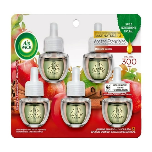 Aromatizante de ambiente continuo Air Wick manzana canela 5 repuestos de 20 ml c/u