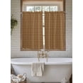 thumbnail image 4 of Vintage Rattan Bathroom Window Curtain, Minimalist Abstract Wicker Texture Brown Light Filtering Coffee Kitchen Curtains, Bedroom Living Room Curtains 2 Panel 84"x45", 4 of 6