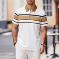 thumbnail image 2 of FRSASU Men's Polo Shirt Casual Long Short Sleeve Classic Fashion Polo Golf Sport Shirt White, 2 of 6