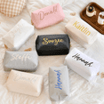 thumbnail image 6 of Personalized leather makeup storage bag, lettered makeup bag, bridesmaid gifts, bridal shower gifts, travel bags, 6 of 8