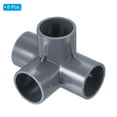 thumbnail image 3 of Uxcell 4 Way Elbow Pipe Fittings Pack Joint Coupling Pipe Adapter, Gray 1-1/4" 8, 3 of 5