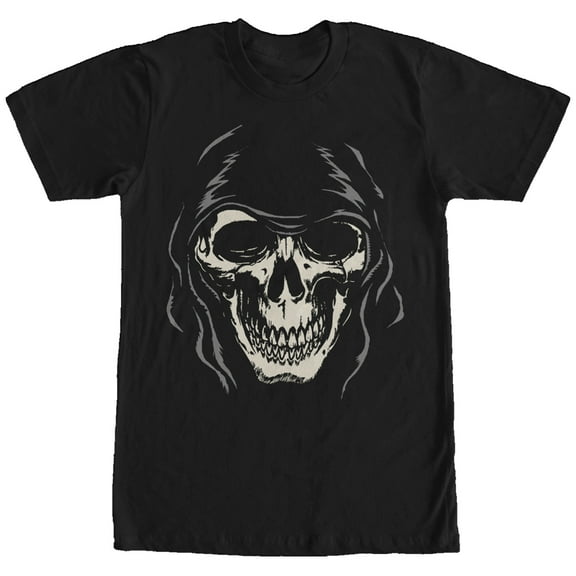 Men's Lost Gods Halloween Grim Reaper Face Graphic Tee Black Large