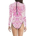 thumbnail image 3 of RUTAYY Women's One Piece Swimsuits 3D Number Print Fish Scale Long Sleeve Bodysuits Surfing Bathing Suit, 3 of 3