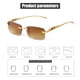 thumbnail image 4 of Gafas de sol ADE WU vintage sin montura con armazón dorado y lente marrón, 4 of 6
