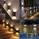 thumbnail image 2 of 2 luces LED solares de pared que iluminan hacia arriba y hacia abajo Lámpara con sensor de luz solar para exteriores Ip65 Decoración moderna de estilo nórdico a prueba de agua para el jardín, 2 of 5