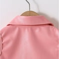 thumbnail image 4 of Ecqkame Children's Faux Leather Vests Sleeveless Motorcycle Jacket Solid Color Zipper Pockets Coat for Boys Girls 1-10 Years Pink 130, 4 of 8