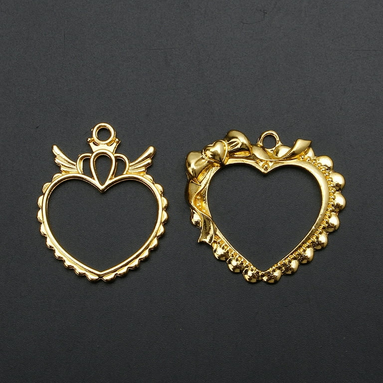 Heart Bezels Resin Jewelry, Open Bezels Resin Jewelry