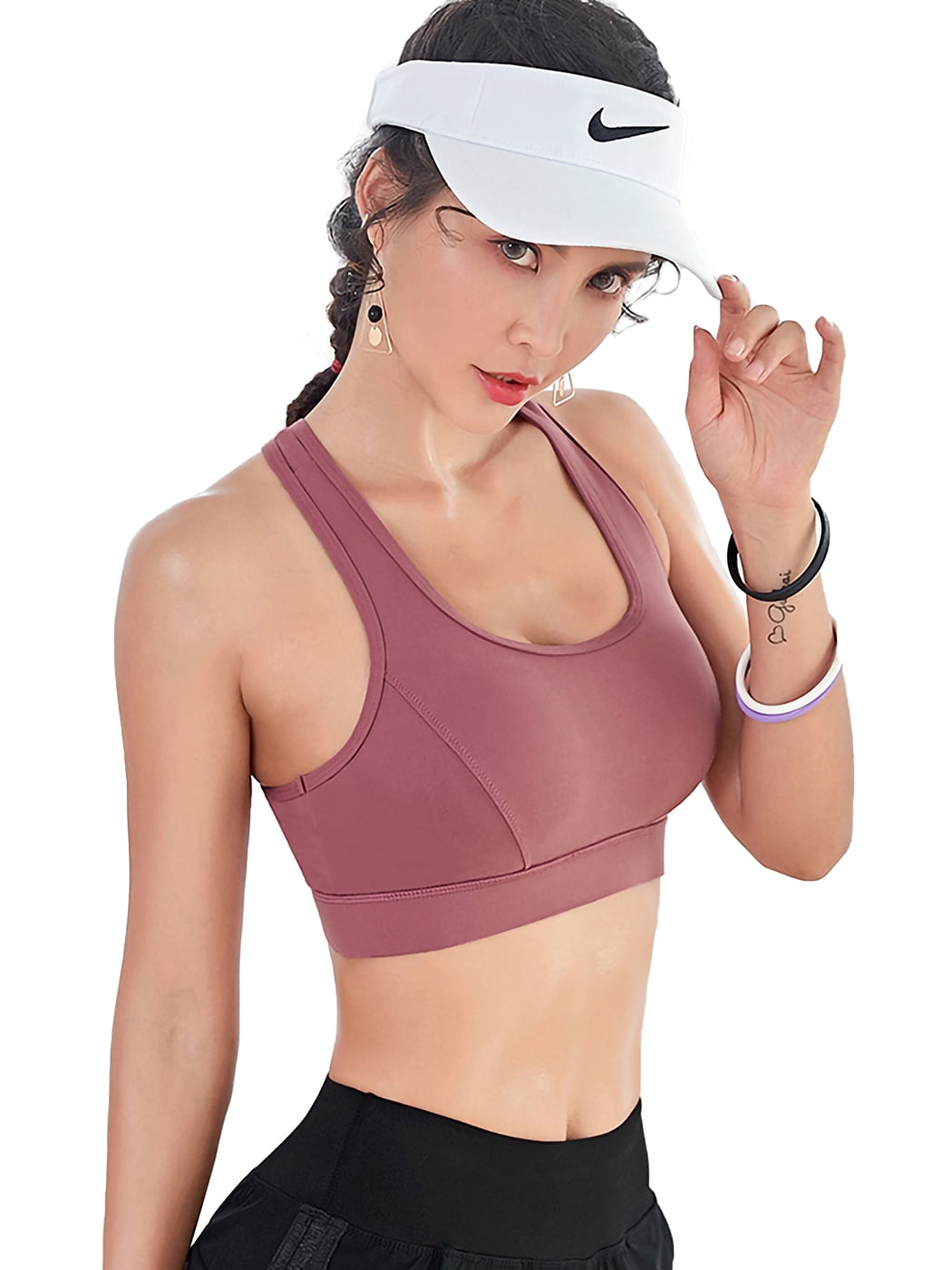 Feinuhan - Women's Cut Out Back Hook Closure Athletic Medium Support