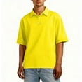 thumbnail image 5 of Inglocry Men's Short Sleeve Polo Shirt Casual Classic Collared Golf T-Shirts Slim Fit Solid Color Button Down Shirts for Men Yellow 2XL, 5 of 9