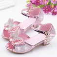 thumbnail image 6 of Odeerbi Girls Sandals Children's Shoes Girls Fish Mouth Butterfly Pearl Rhinestone Crystal Princess Shoes Dance Shoes, 6 of 9