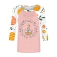 thumbnail image 5 of lcziwo Ofertas Flash Women's Easter Shirts Spring 3/4 Sleeve Round Neck Blouses Cute Rabbit Graphic Tees 2025 Holiday Tops Going Out Outfits Pink XXXL, 5 of 6