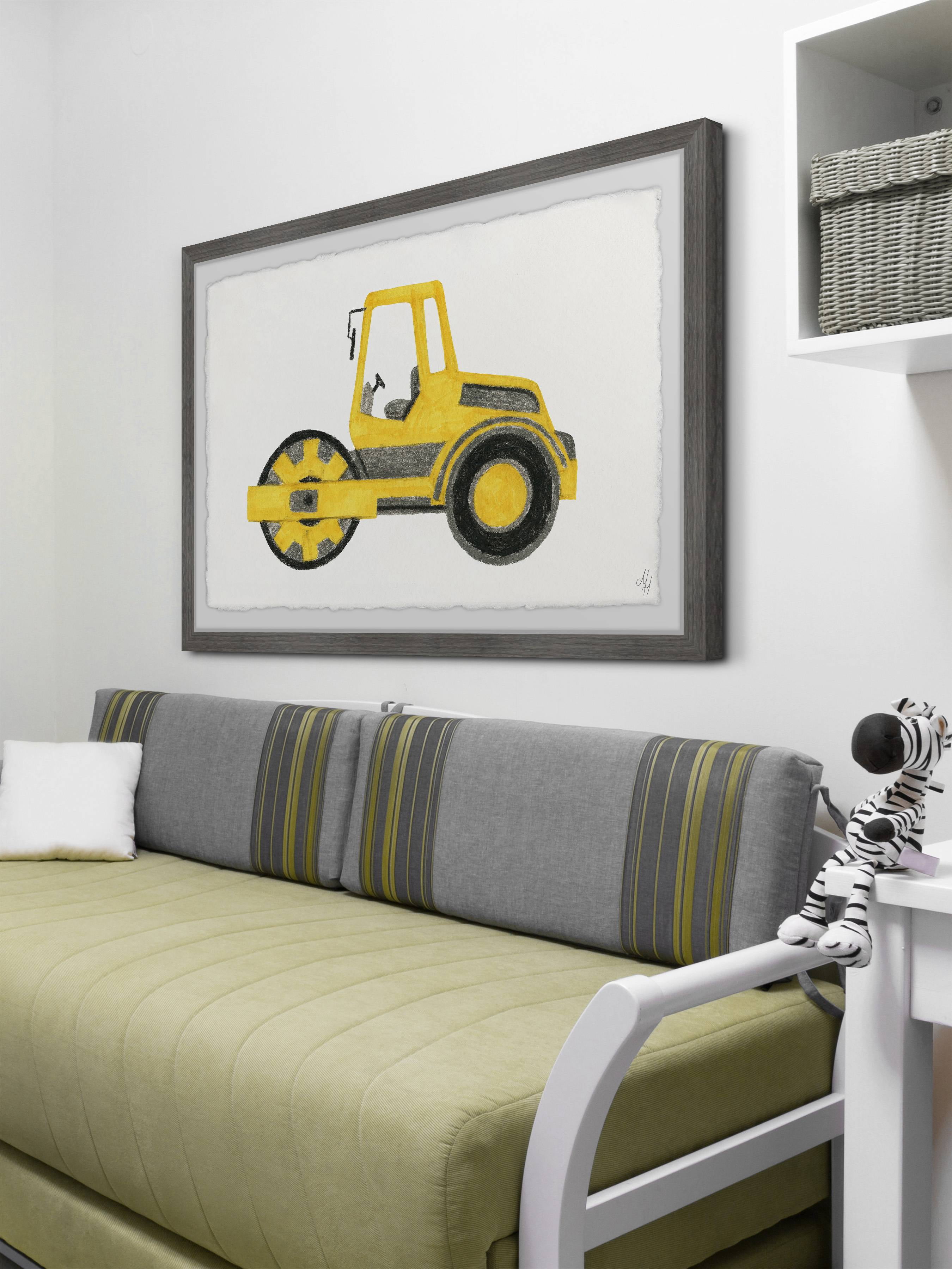 Marmont Hill Road Roller Truck Framed Wall Art, 12.00" x 1.50"