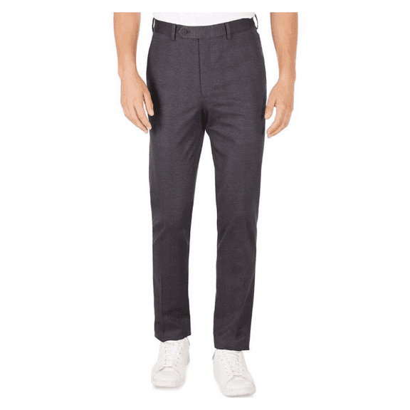 Michael Kors Men's Modern Fit Suit Pants, Charcoal, 33Wx30L