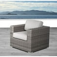 thumbnail image 4 of Living Source Intl 33" Wicker / Rattan Patio Chairs w/Cushion in Gray (Set of 2), 4 of 5