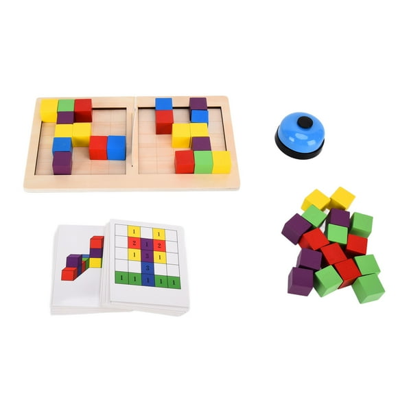 Wooden Build Blocks Toys, Logical Thinking Games Wooden Blocks Toys Improve Hand Ability For Early Education JQN