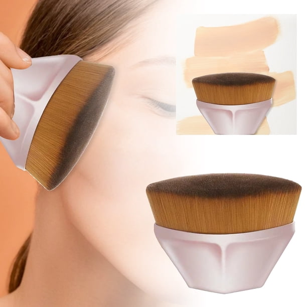 Brocha para base bronceadora para rostro y cuerpo. Aplicador bronceador. Brocha de maquillaje perfeccionadora para una cobertura suave y uniforme.